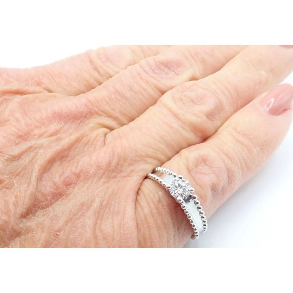 Authentic! Van Cleef & Arpels Estelle Platinum .31ct Diamond Solitaire Ring GIA - Picture 11 of 11